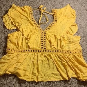 Charlotte Russe women’s blouse, size Medium, yellow/gold